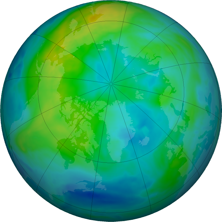 Arctic ozone map for 23 October 2022